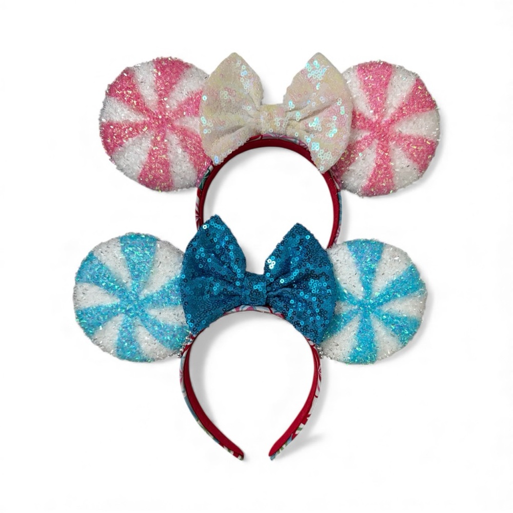 Pink Peppermint Minnie Mouse Ears - Picture 4 of 4